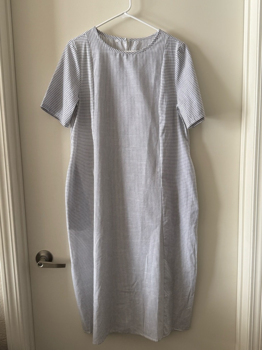 Lightweight Pinstripe T-Shirt Maxi Dress
